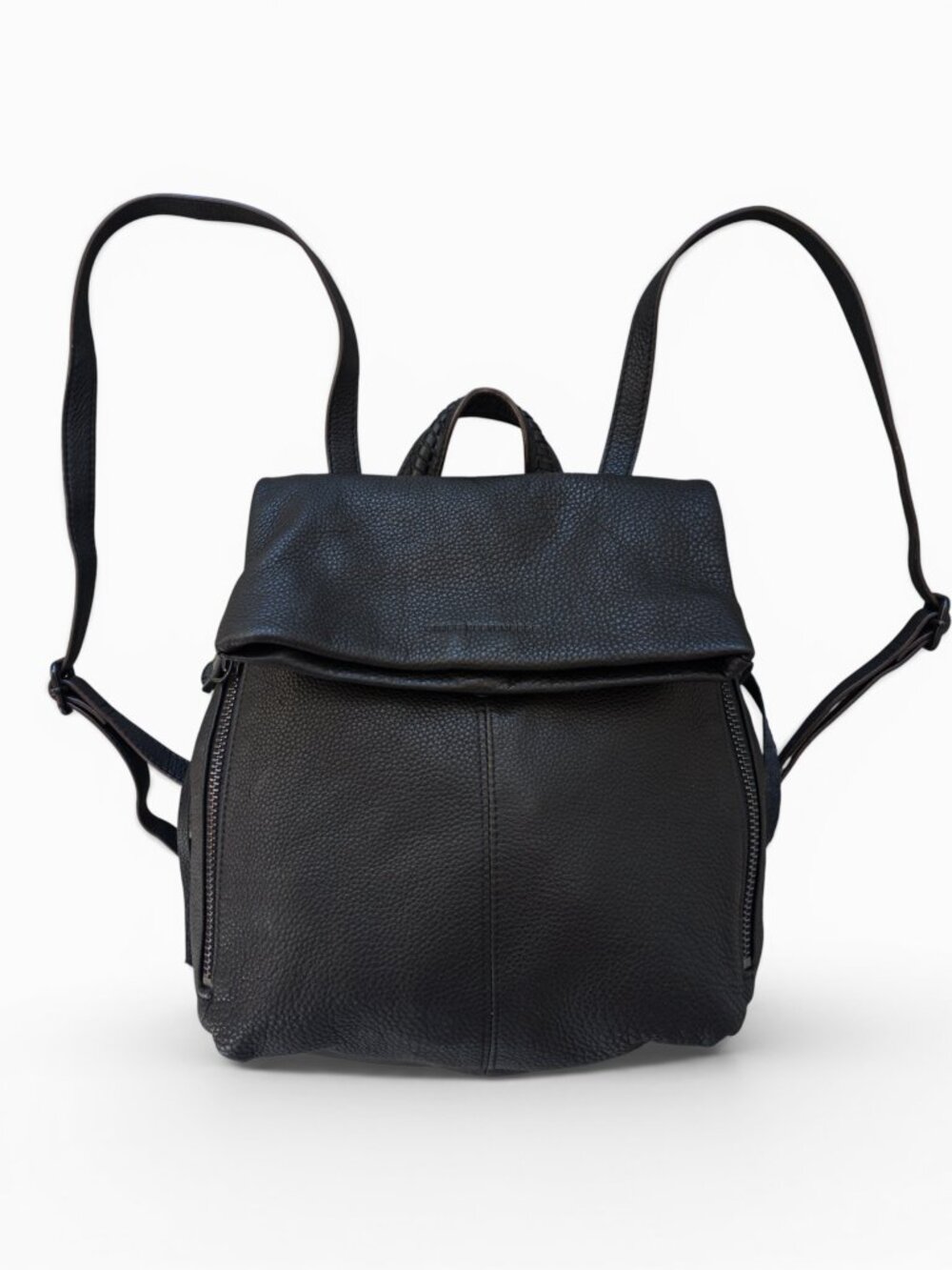 Aimee Kestenberg Bali Backpack, Black Pebbled Leather, Matte-Black Hardware